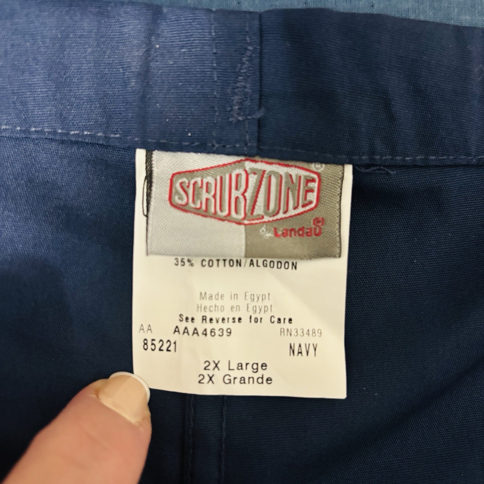 Landau Scrub Zone Unisex Scrub Pants Size 2XL Navy Drawstring Utility Pocket