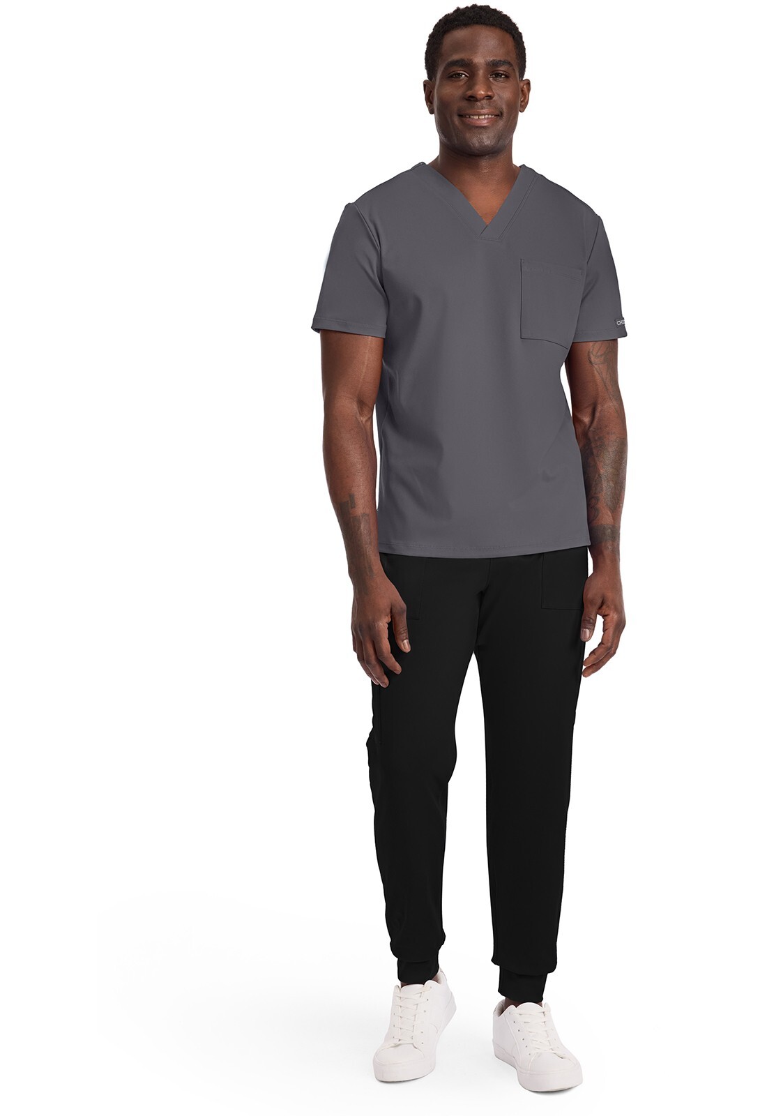 Cherokee Achieve Men’s 1-Pocket Tuck-In Top CK834 PWTN Pewter Free Shipping