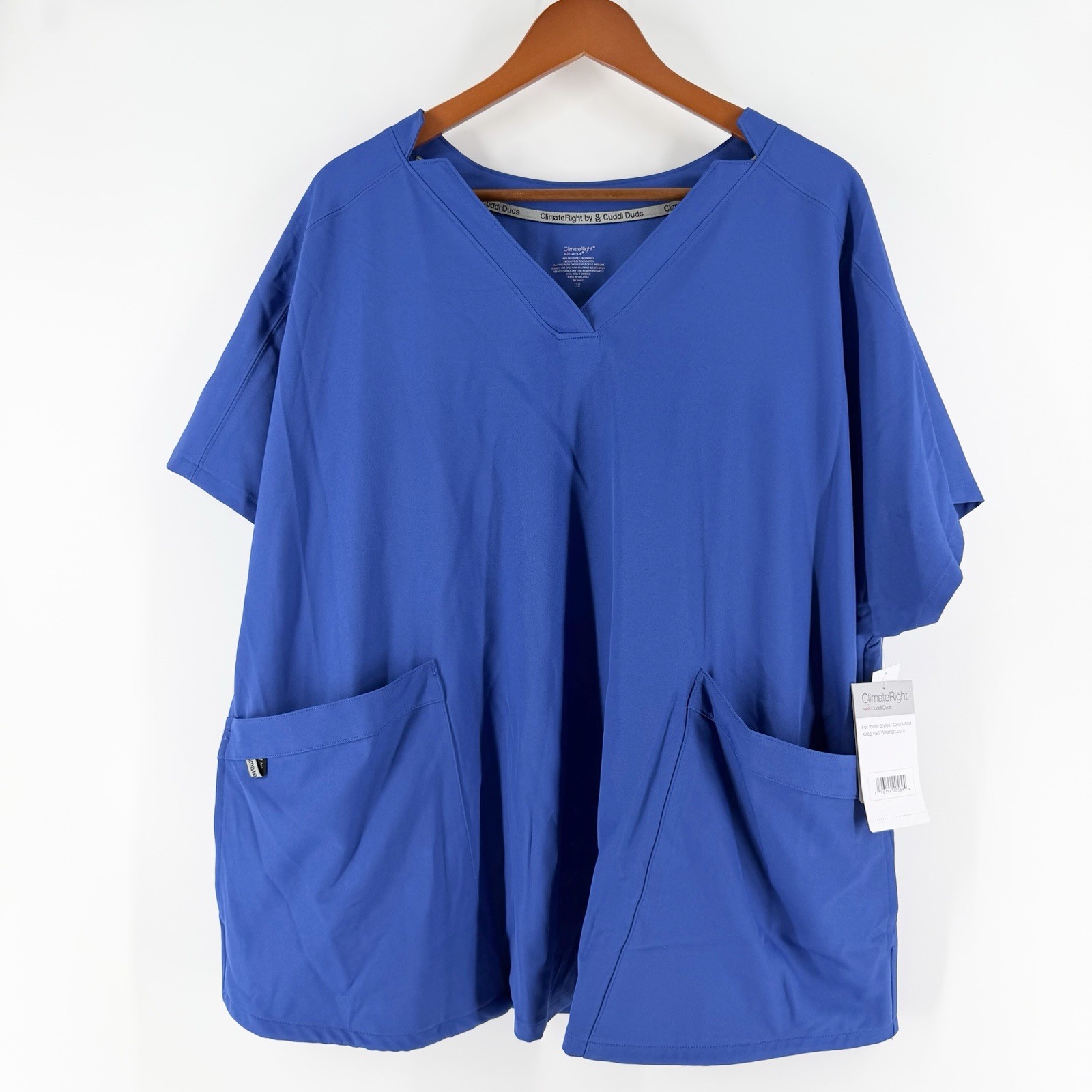 NWT ClimateRight by Cuddl Duds Women 3XL Scrub Top Metro Blue Style CD8324893