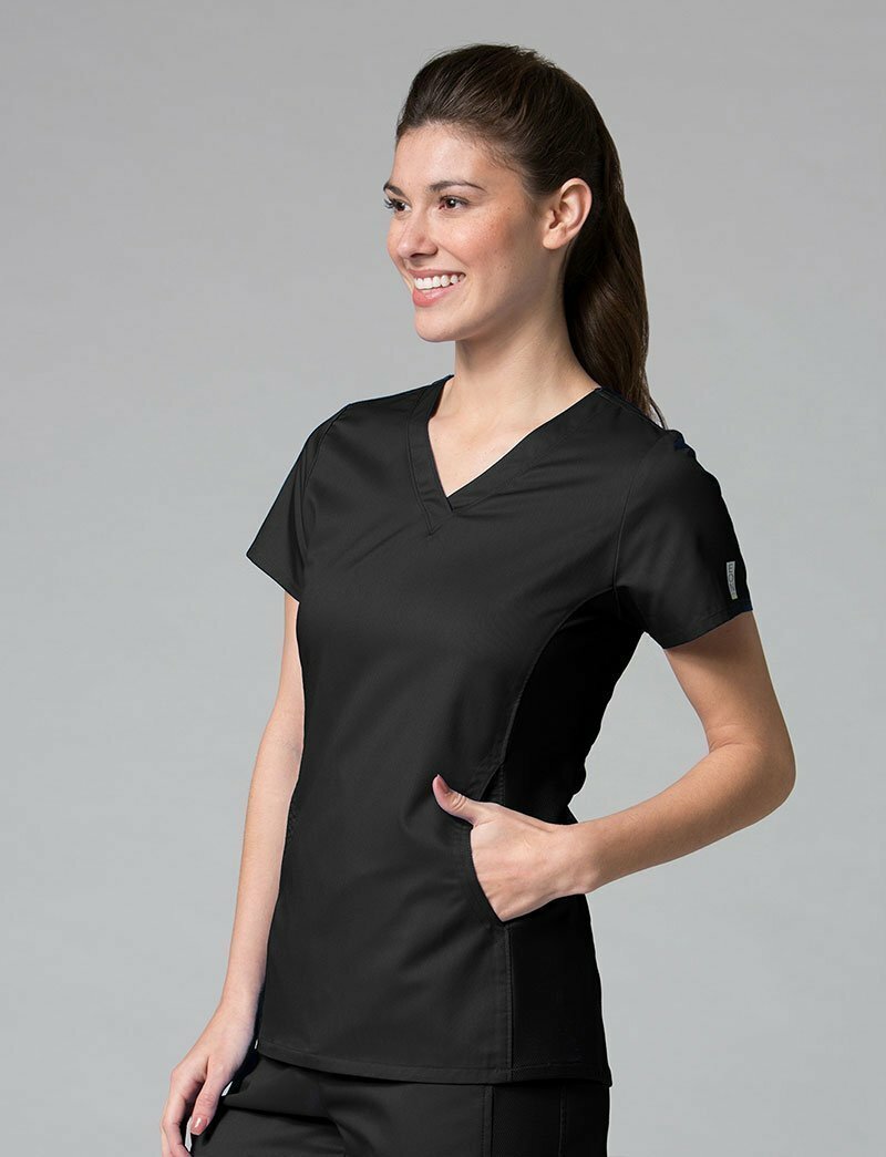 New Eon by Maevn 1718 Women’s Medical Active Sporty Mesh Panel Scrub Top