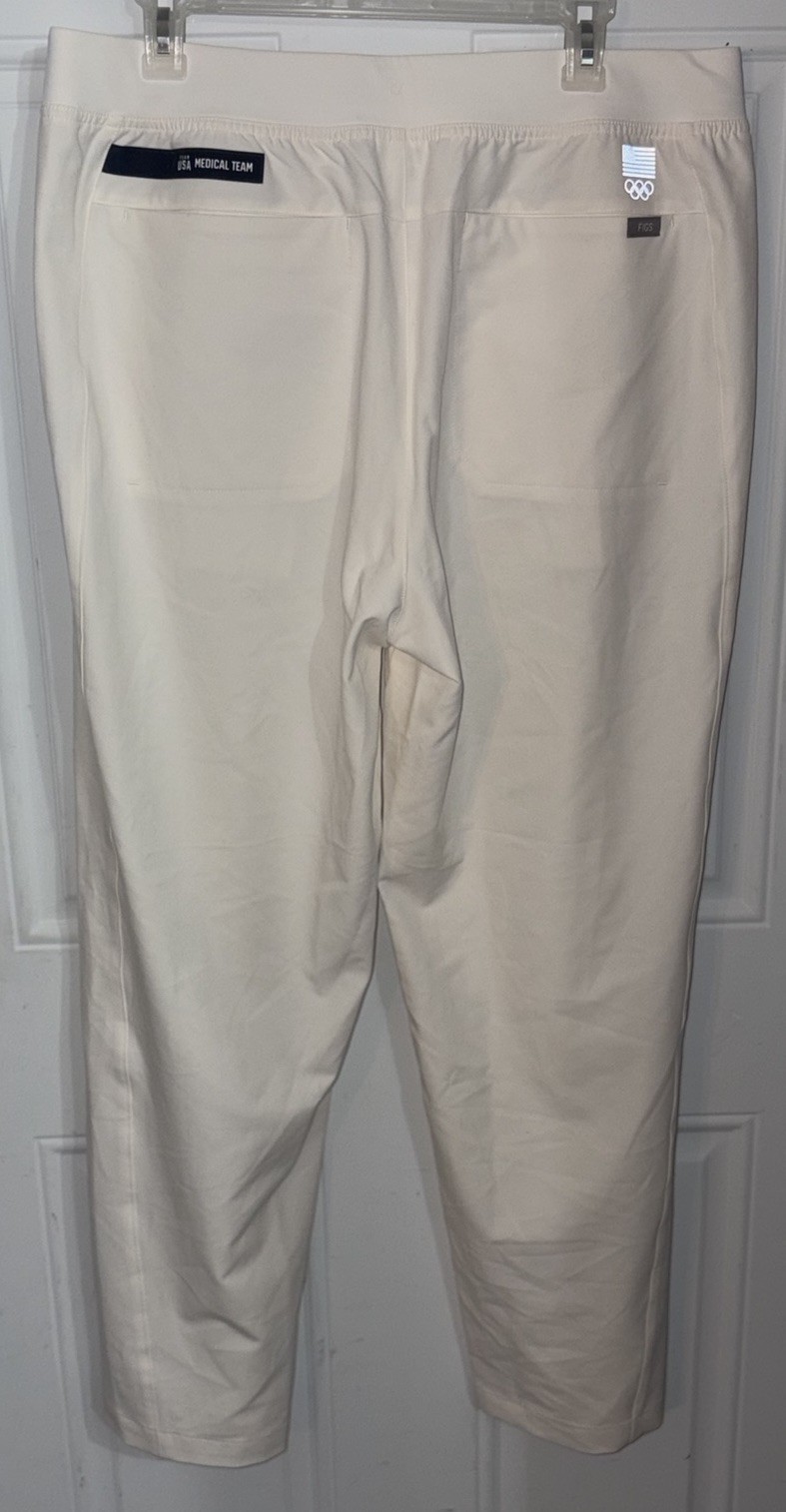 FIGS OLYMPIC MEDICAL TEAM USA NURSE SCRUB PANTS WOMENS XL REGULAR NWOT WHITE