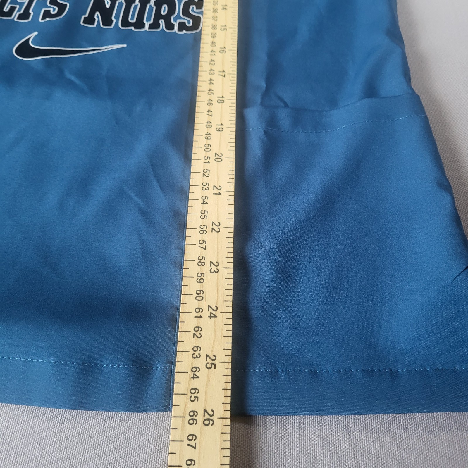 NizaHinn Blue Medical Scrub Top M V-Neck Short Sleeve This Nurse Loves Her Colts