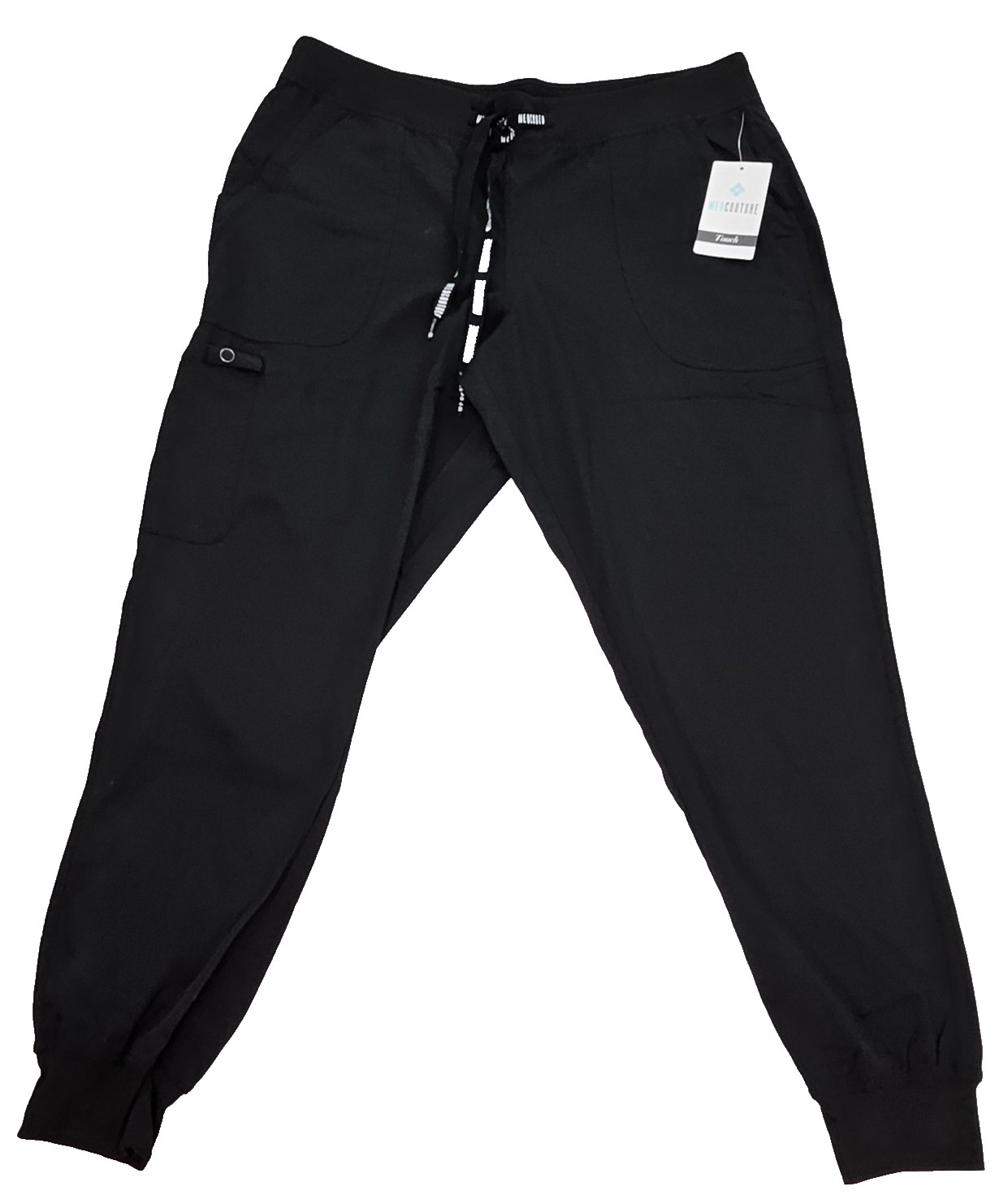 Medcouture Touch Scrub Pants Womens Size Large Joggers Soft Cargo Black 7710