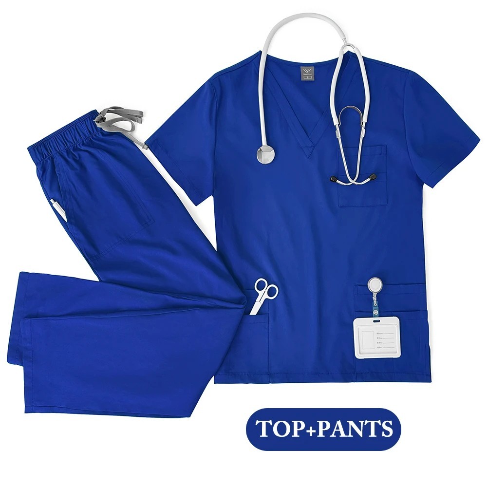 Unisex Medical Uniforms Beauty Costume Nurse Scrubs Set Doctor Dentist Workwear