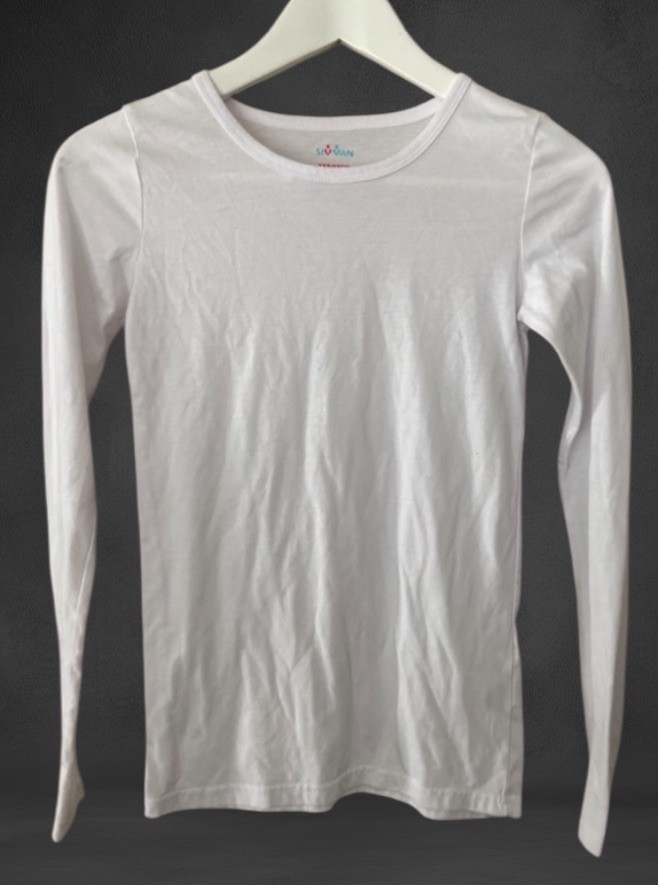 Sivvan XXS White Medical Under Scrubs Long Sleeve Tee Womens