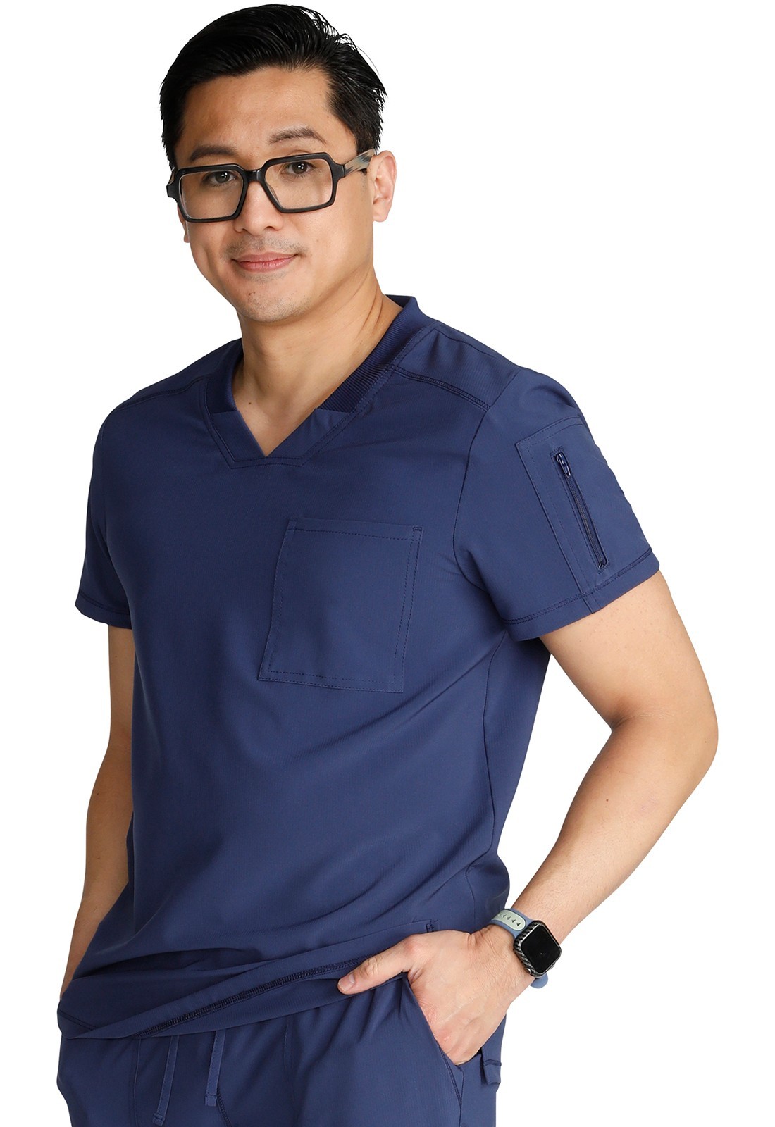 Cherokee Scrubs Men’s V-Neck Top CK824A NAV Navy Free Shipping