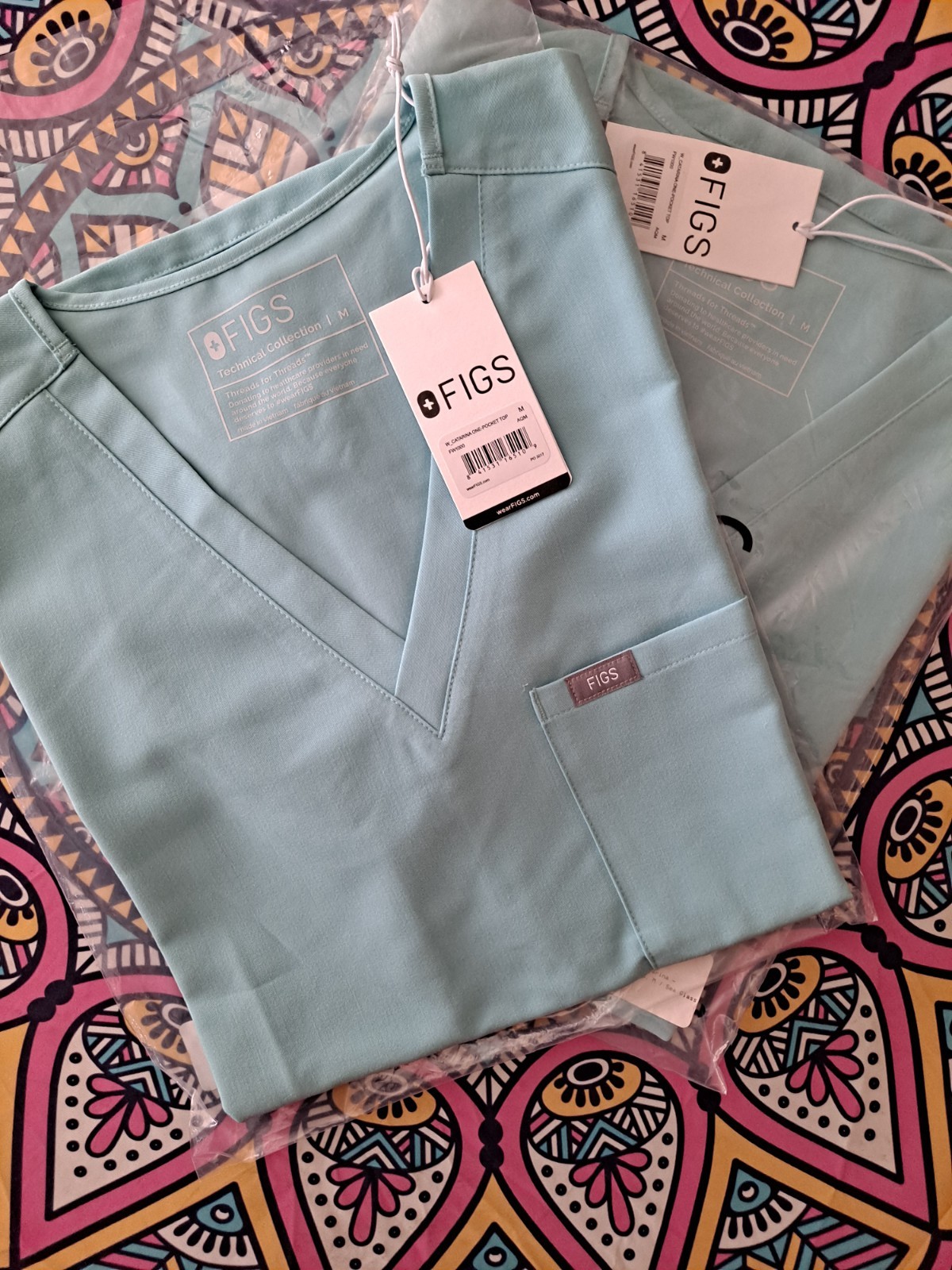Lot of TWO FIGS Women’s Catarina One-Pocket Tops – Sea Glass – Size Medium – NWT