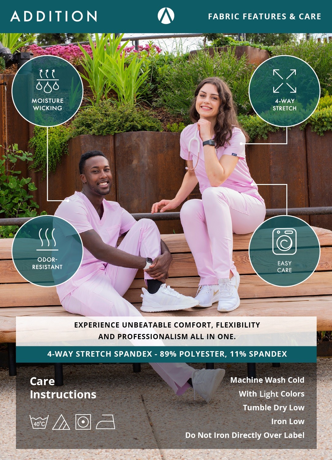 Adar Addition Scrubs For Men – Slim Leg Cargo Drawstring Scrub Pants