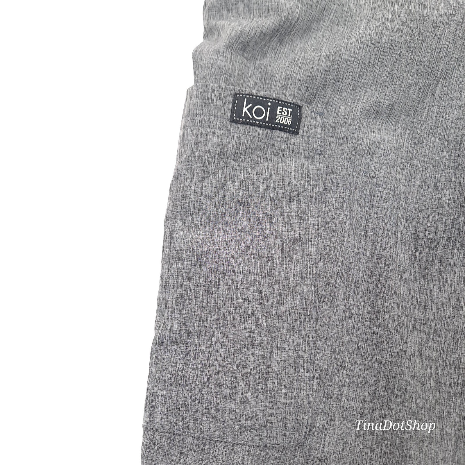 Koi Basics Women’s Pull-On Scrub Pants Heathered Gray – Size XL Tall