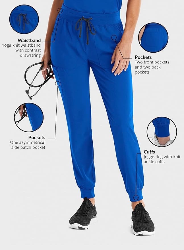 Maevn Women’s Yoga Waist Jogger Scrub Pants 8520 Matrix Impulse Sizes XXS to 3XL
