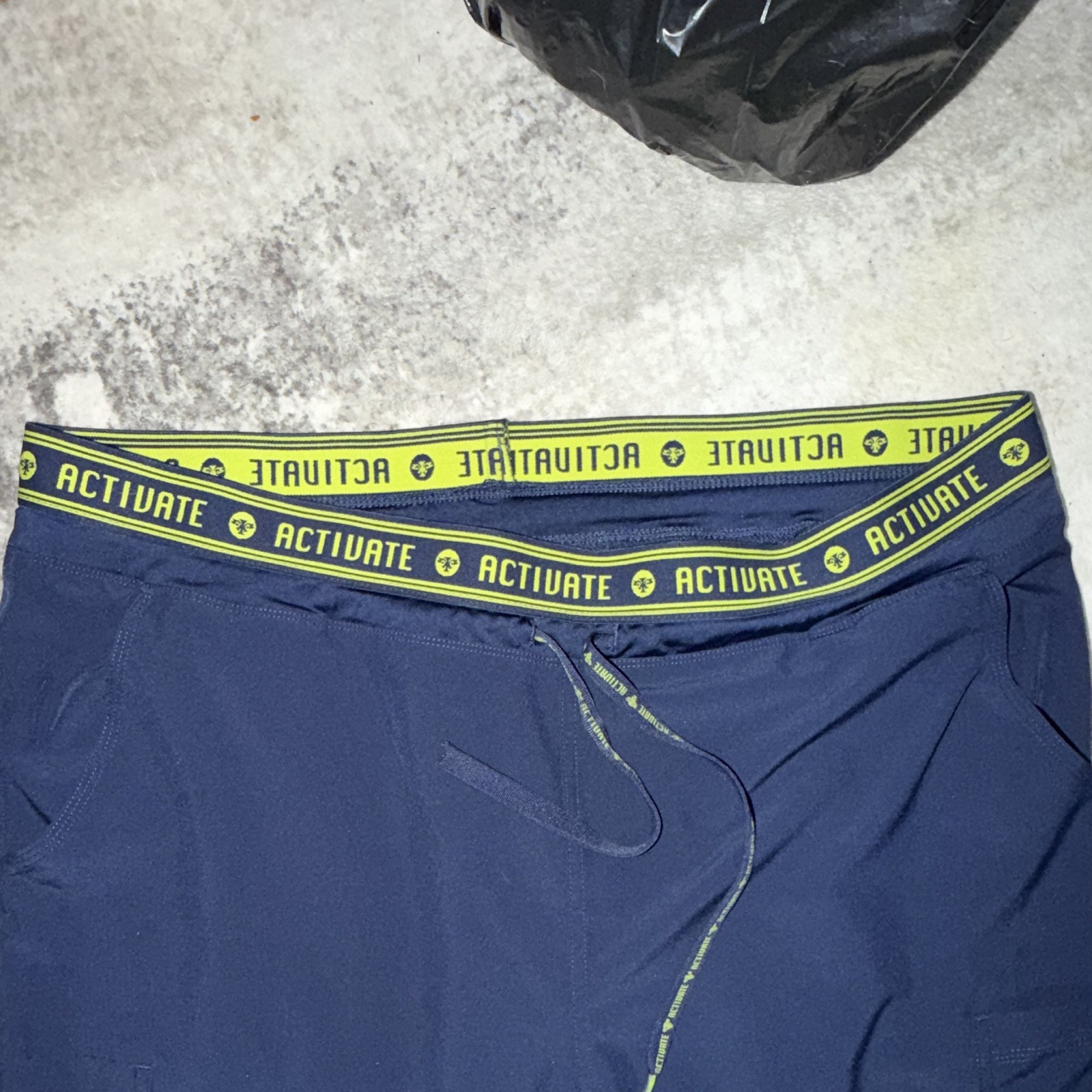 Activate Men’s Navy Scrub Pants Size M Drawstring Utility Pockets 8756T