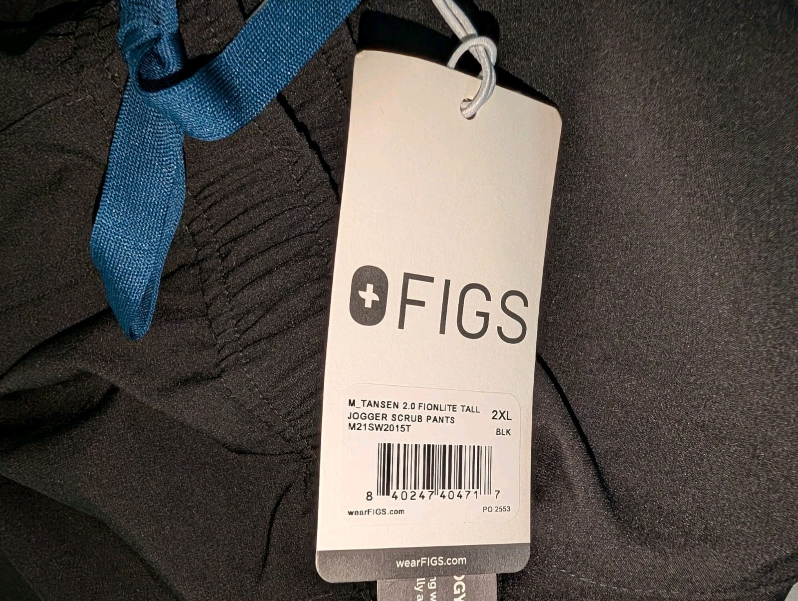 Figs Technical Collection Scrub Pants Black Fionlite Tansen Joggers 2XL Tall NWT