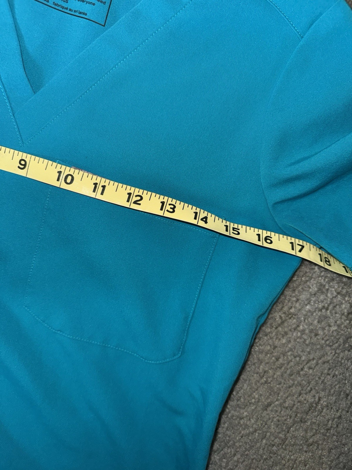 FIGS Catarina One Pocket Scrub Top XXS Teal Technical Collection Stretch