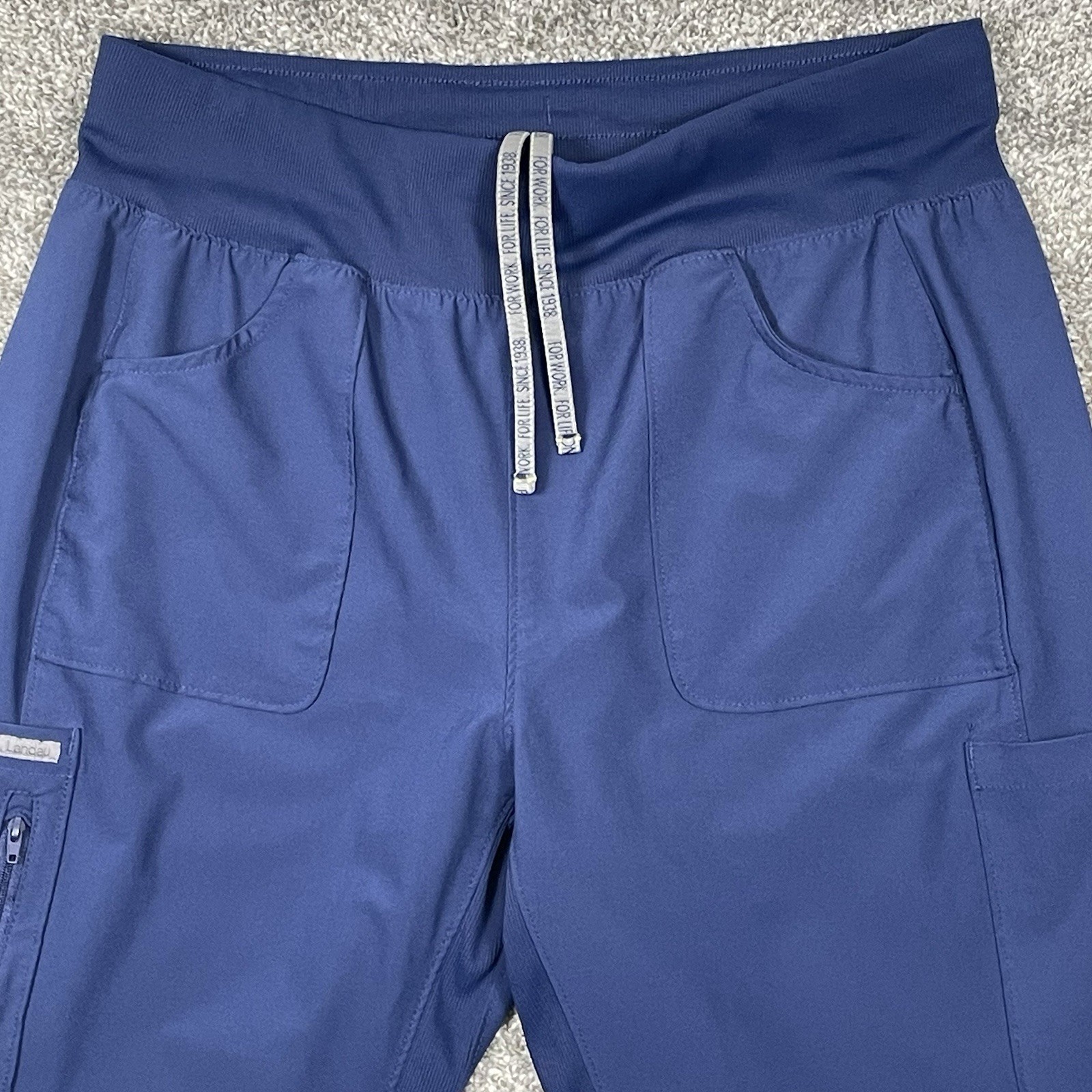 Landau Forward Jogger Scrub Pants Women’s L Navy Blue Cargo 7 pocket Style LB401