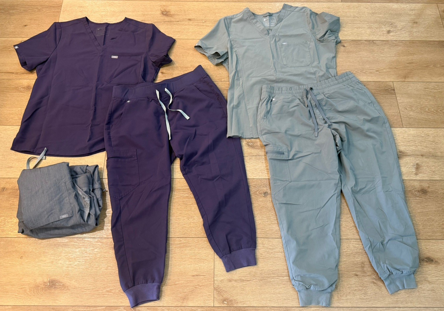 FIGS Lot Technical Women Purple Lined Mint Green Gray Zamora Catarina Rafaela