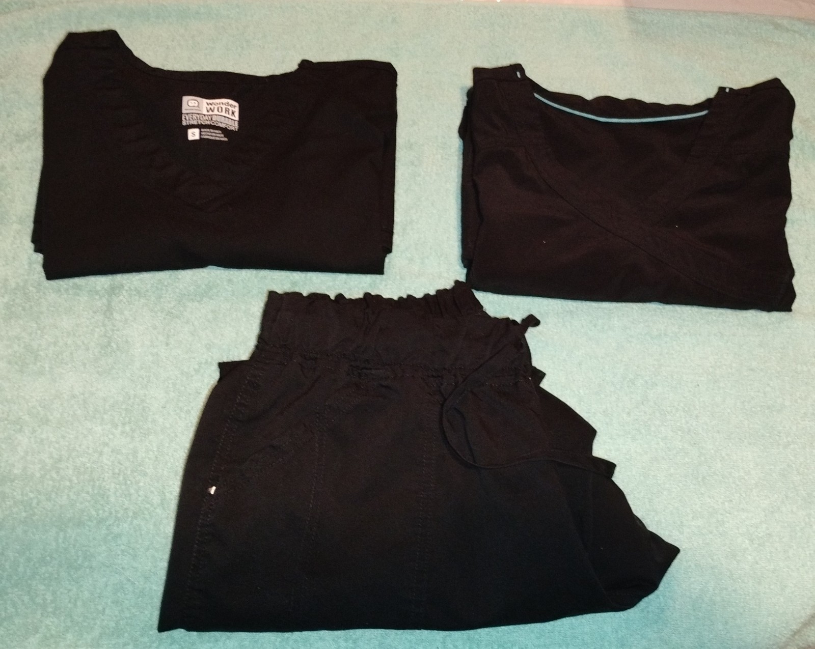 Women’s Scrubs Two Small Tops And One LG Petite Pants In Black