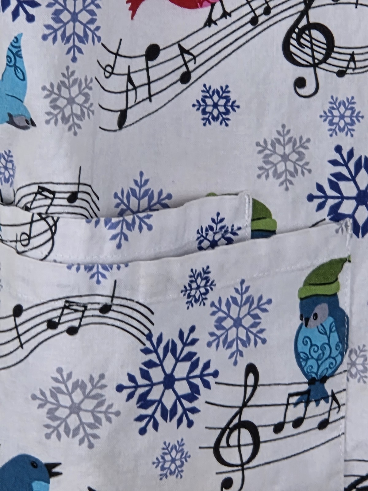 SB Scrubs Women 3X Plus Size Medical Scrub Top White Song Bird Print Pullover