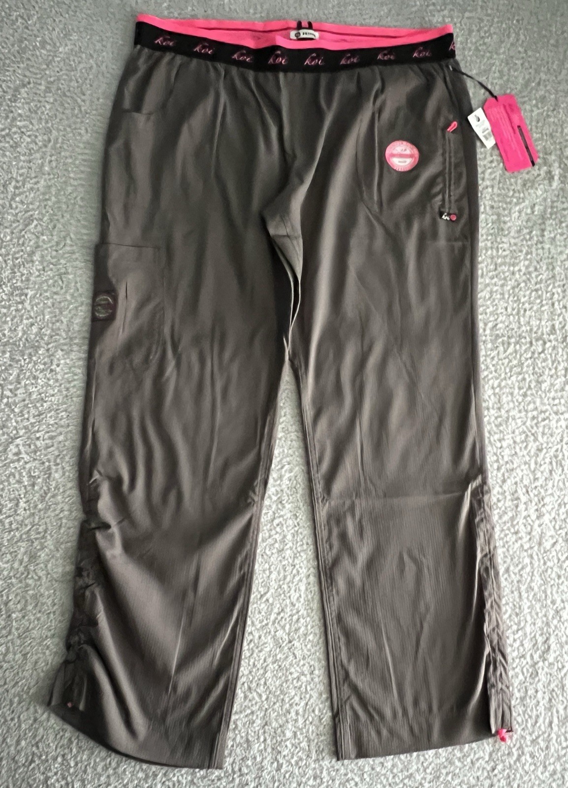 Koi Lite Scrub Pants Women’s XLP Petite Steel Brown Spirit Slim Stretch Nursing