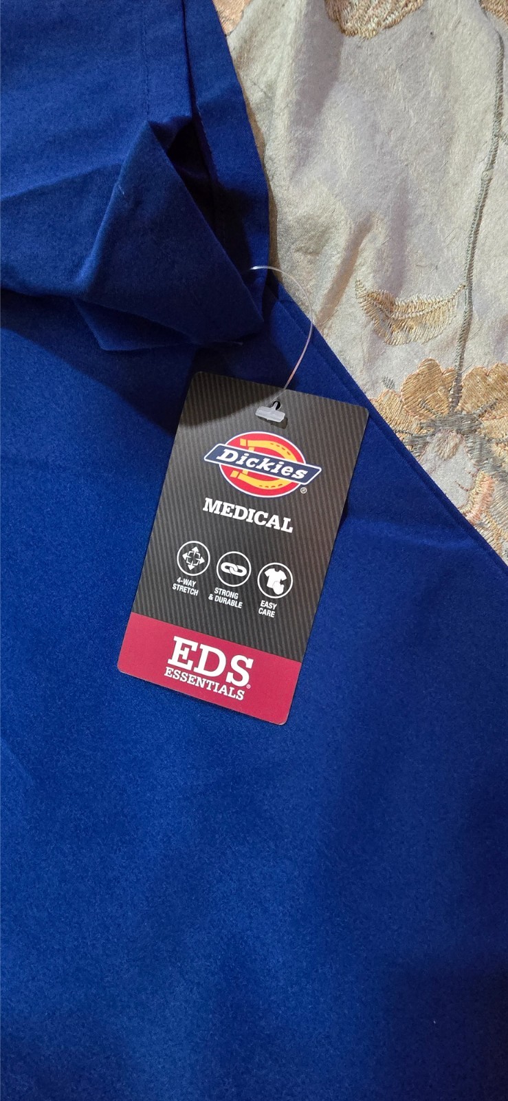 NWT Dickies EDS Essentials Men’s Scrub Top Tuckable V-Neck Blue Size 3XL DK635