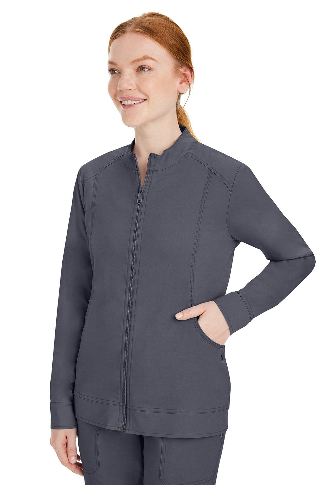 Pewter Healing Hands Purple Label Dakota Scrub Jacket 5038 PEWTE