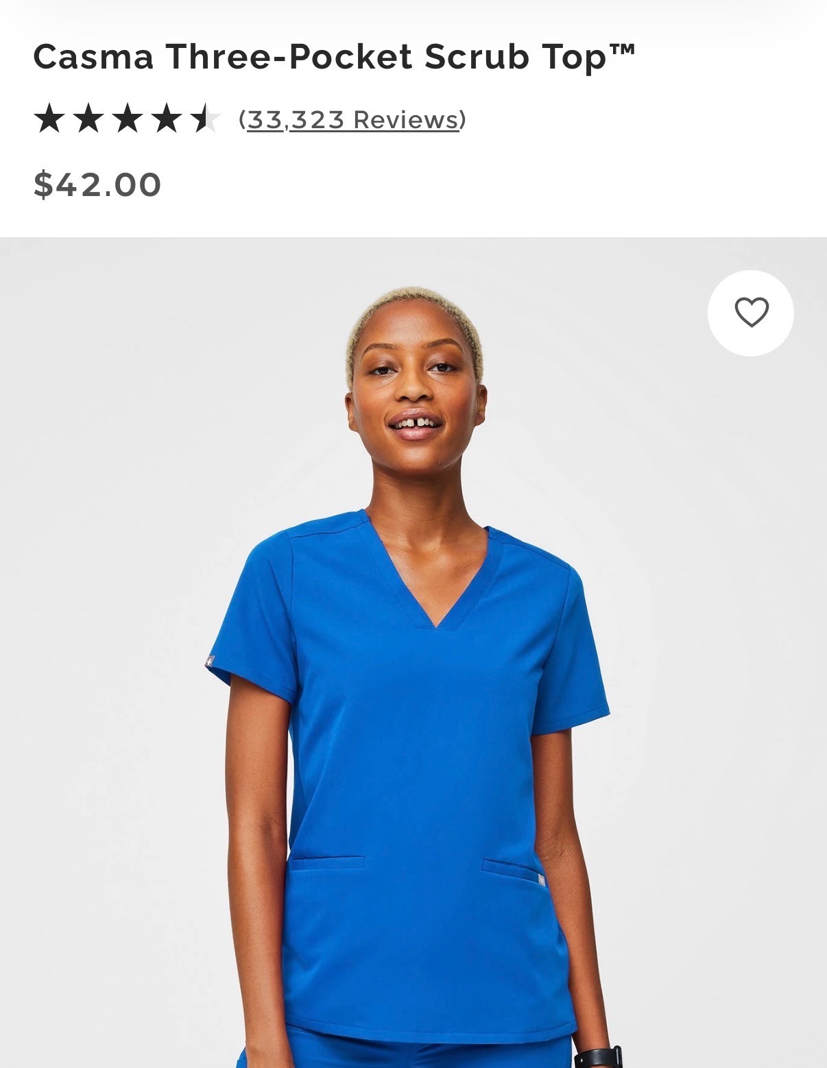 BRAND NEW FIGS royal blue scrub top