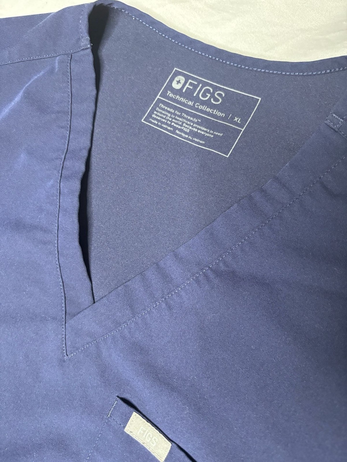 FIGS Catarina One-Pocket Scrub Top Navy Blue Size XL