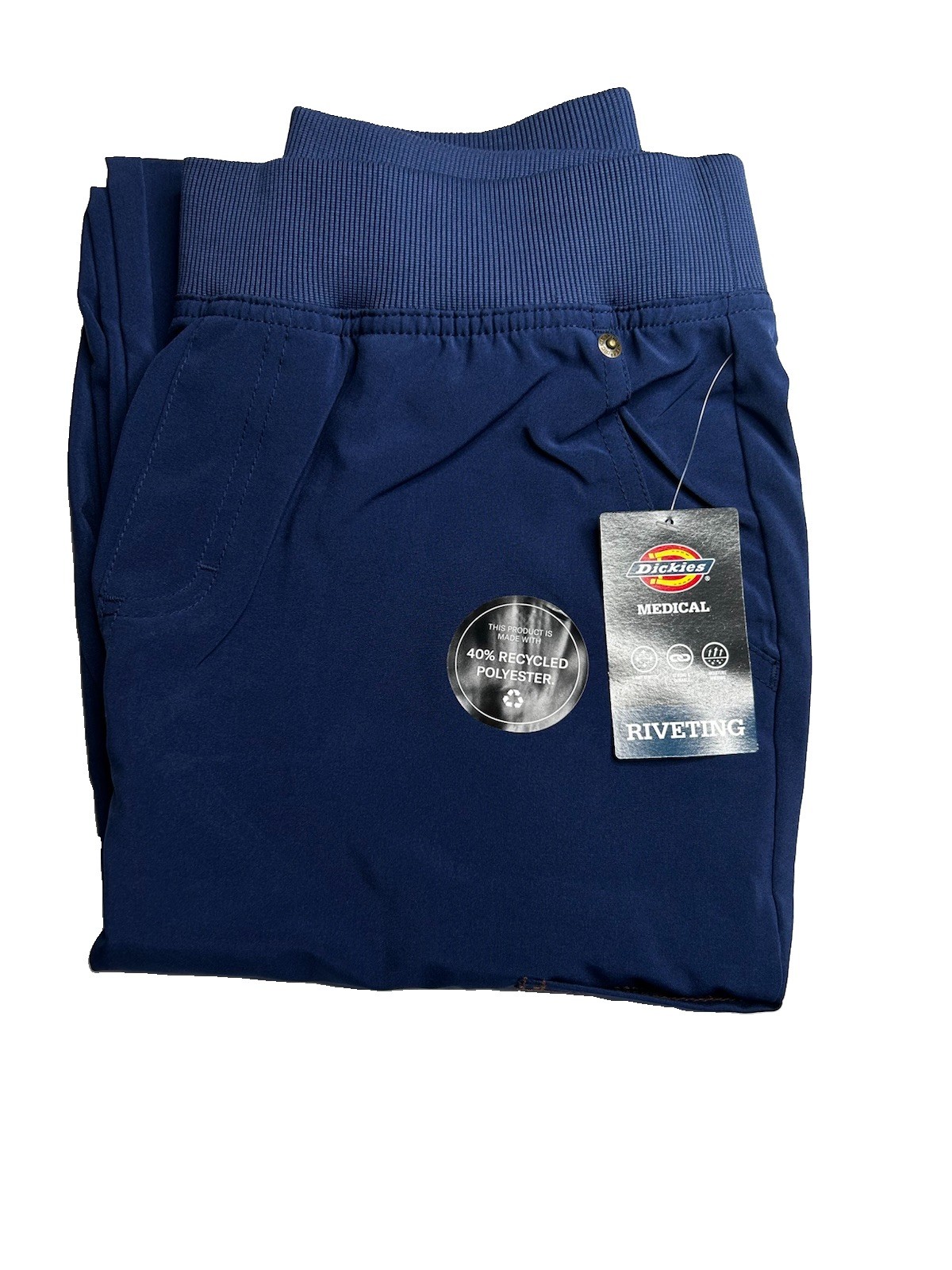 Dickies Riveting Women’s Cargo Scrub Pants Small Navy DK248 4-Way Stretch NWT