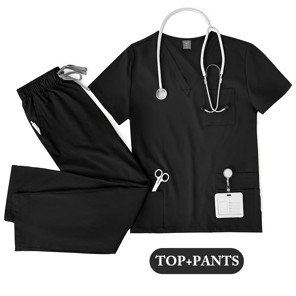 Unisex Medical Uniforms Beauty Costume Nurse Scrubs Set Doctor Dentist Workwear