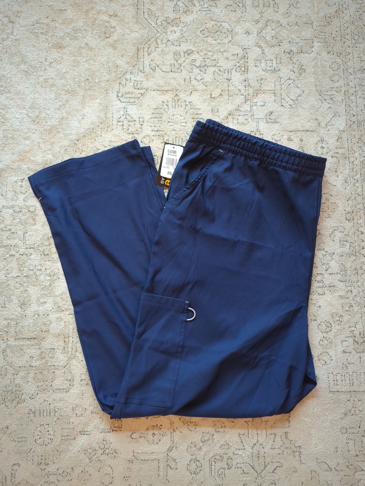 Urbane Landau Women’s XXL Straight Leg Cargo Scrub Pants NAVY BLUE