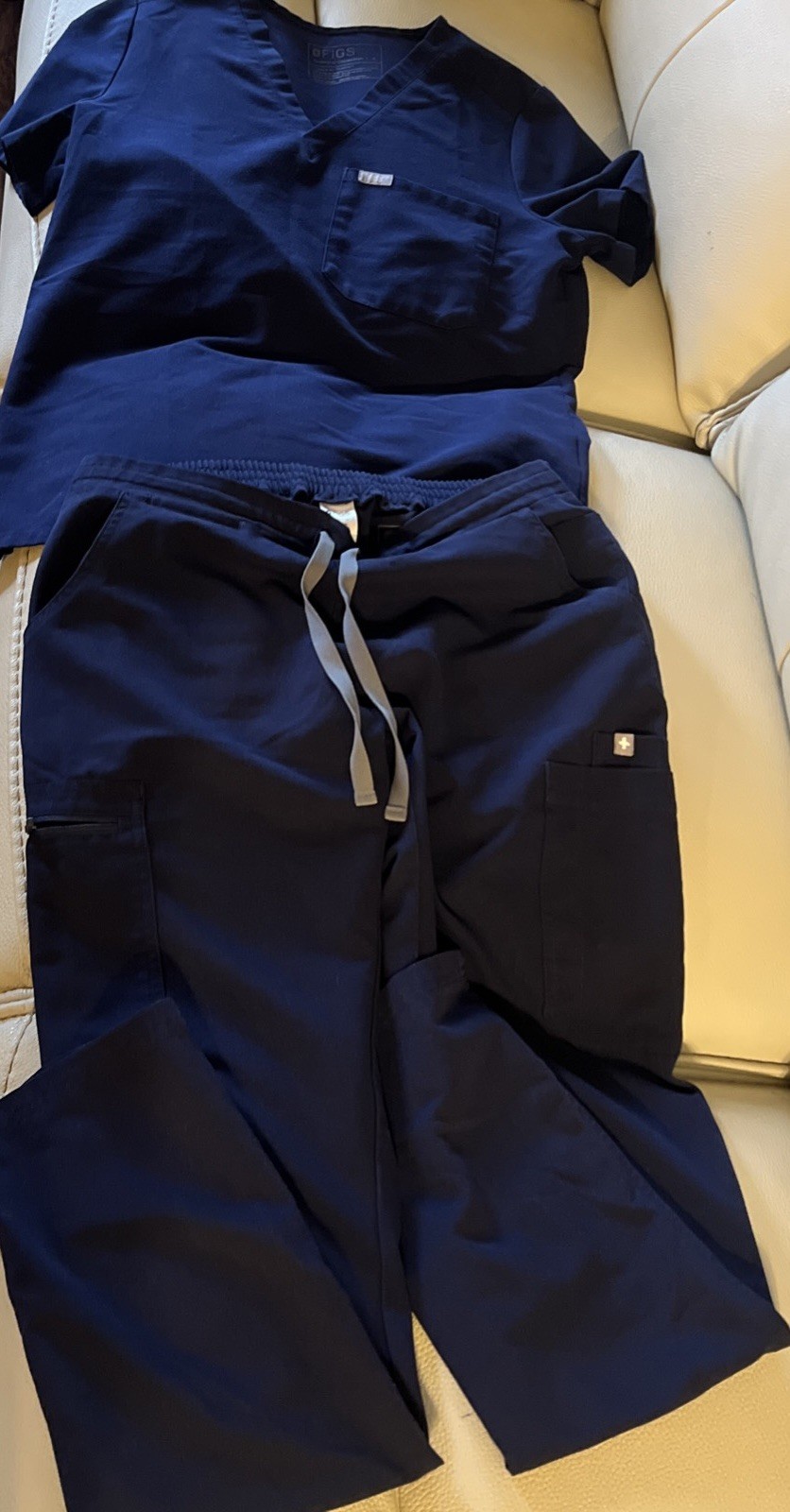 Figs Scrub Set Technical Collection Navy Blue Dark Small S EUC Scrubs Nurse