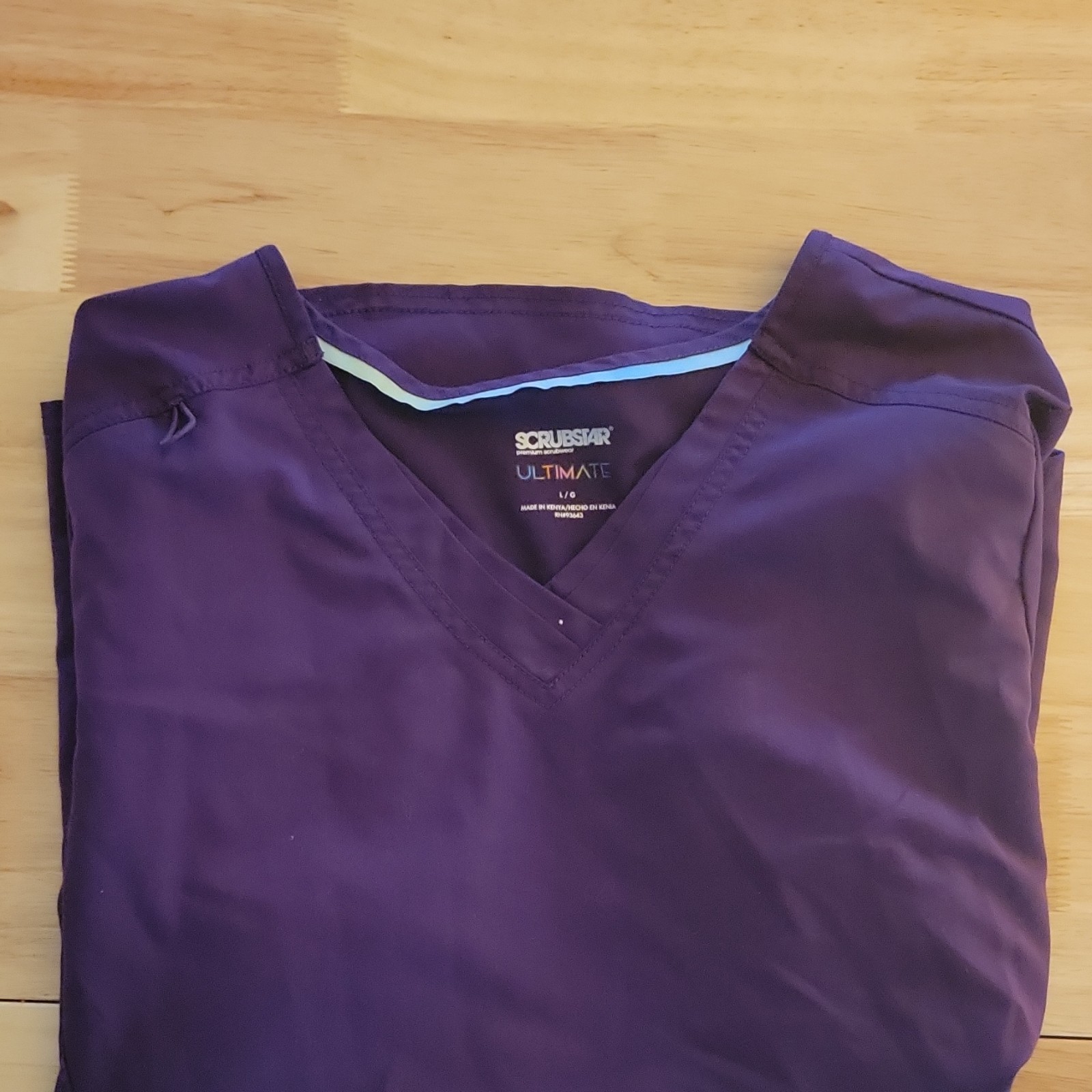Scrubstar Ultimate V-Neck Scrub Top Purple Solid Women’s L RN93643