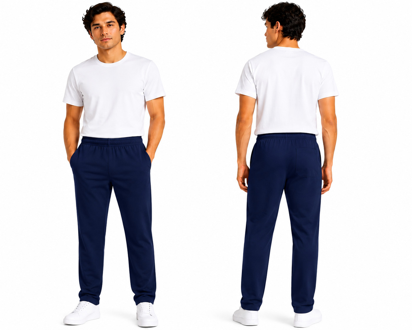 Men’s Medical Scrub Pants Straight Leg 3 Pockets Elastic Waist Uniform