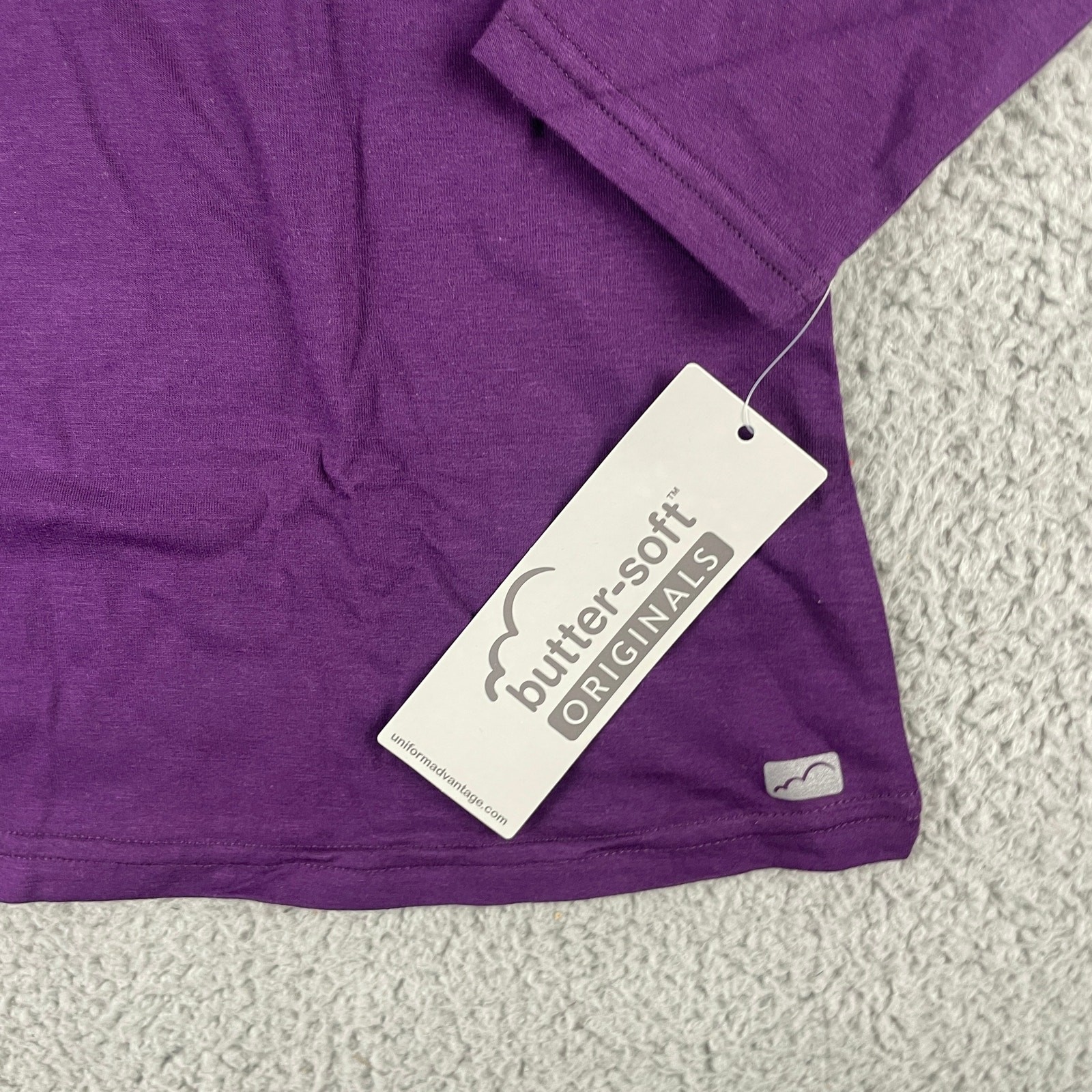 Butter-Soft Originals Women’s XS Purple Cotton Long Sleeve Crew Neck Underscrub
