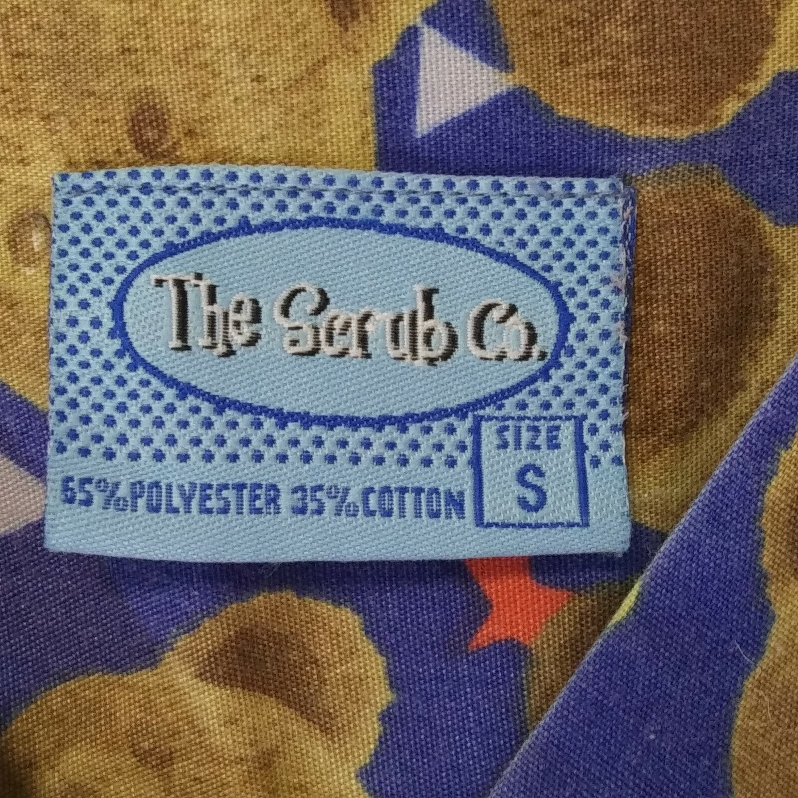 The Scrub Co. Womens Small Blue Teddy Bear Medical Healthcare Nurse Scrub Top