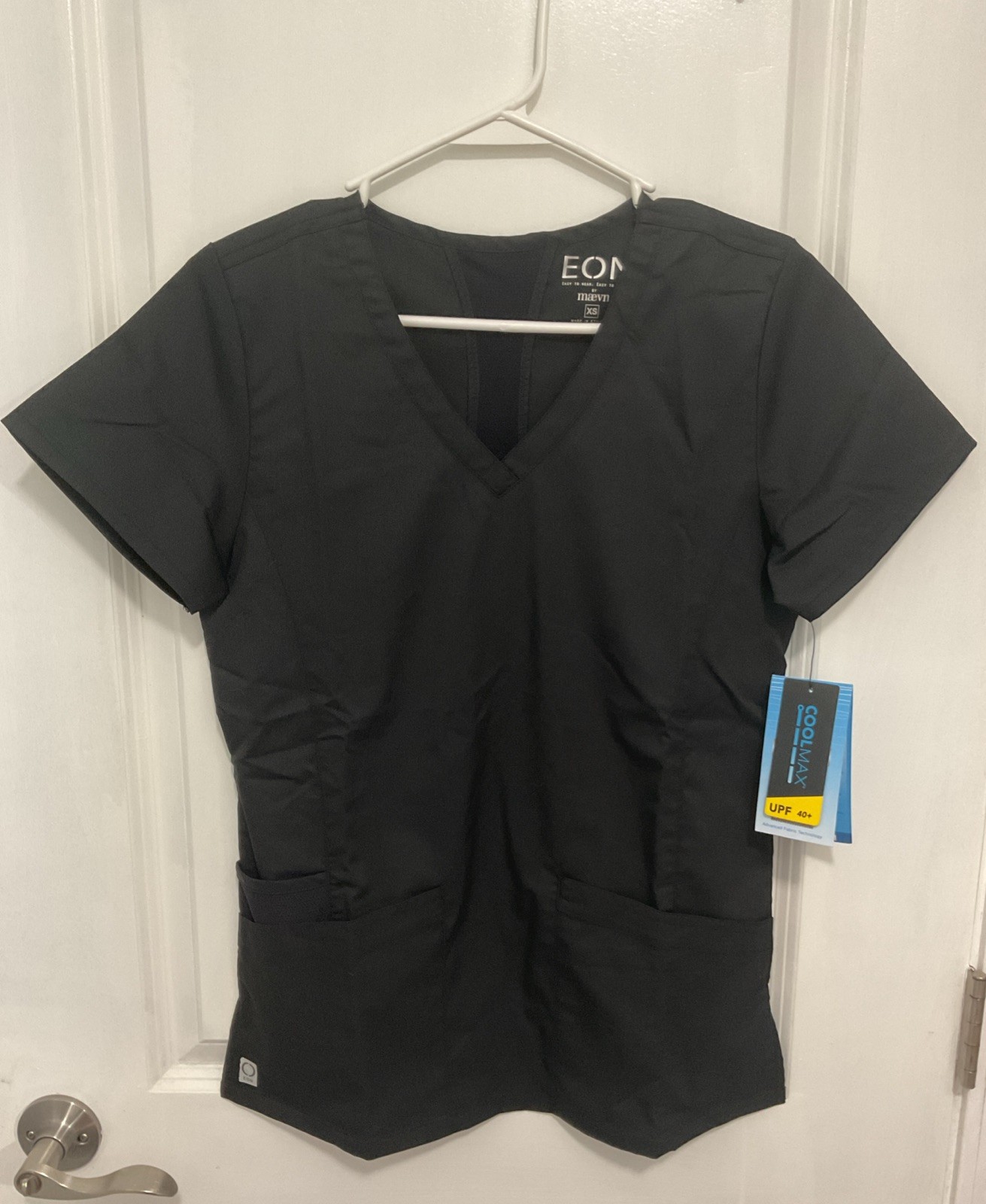 Maevn EON Scrub Top Womens Coolmax UPF 40+ Moisture Wicking XS Black NWT