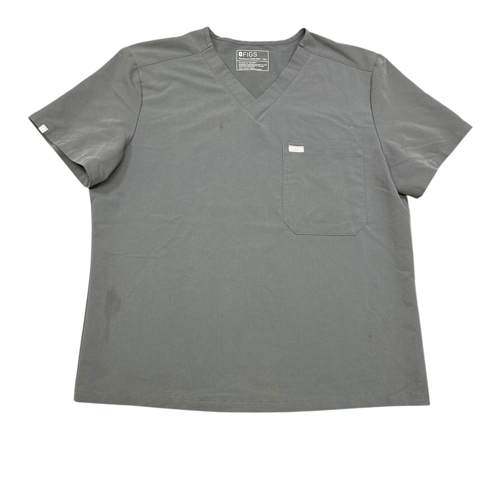 Figs Technical Collection Catarina Graphite V-neck Scrub Medical Top Size XXL