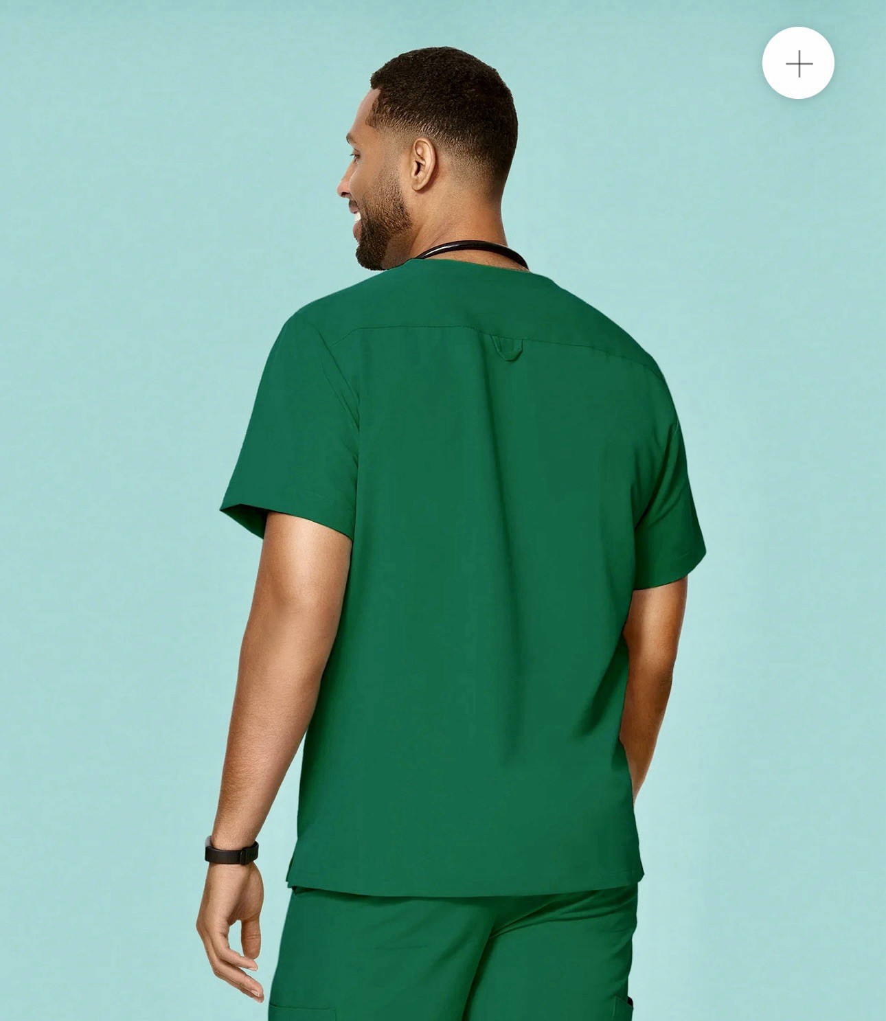 Mandala Scrub Top Hunter Green Men’s 2XL 3 Pocket – Chest Pocket w/ Side Pockets