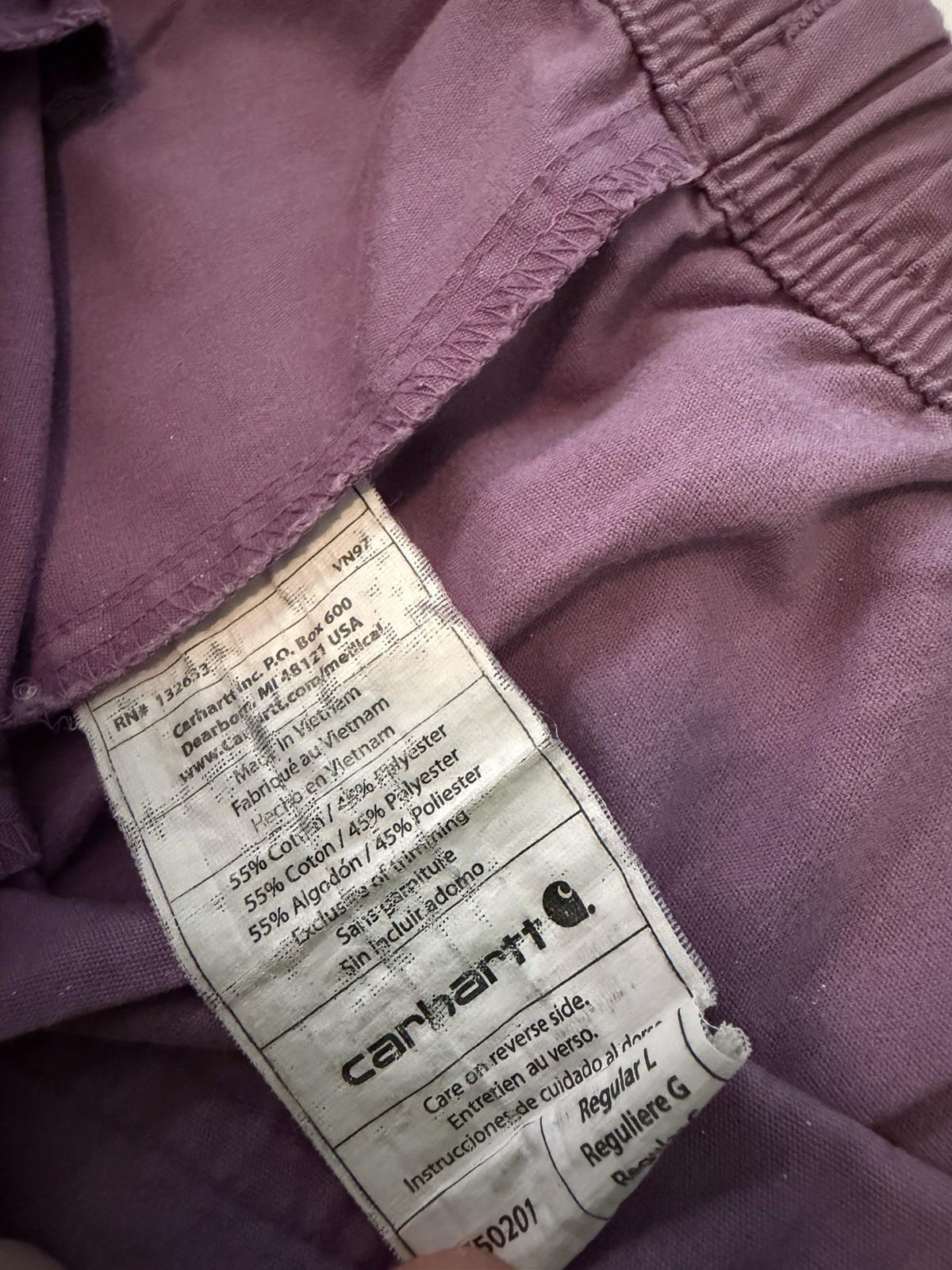 Carhartt Medical Scrub Pants Purple Solid Regular L Drawstring Elastic Pockets