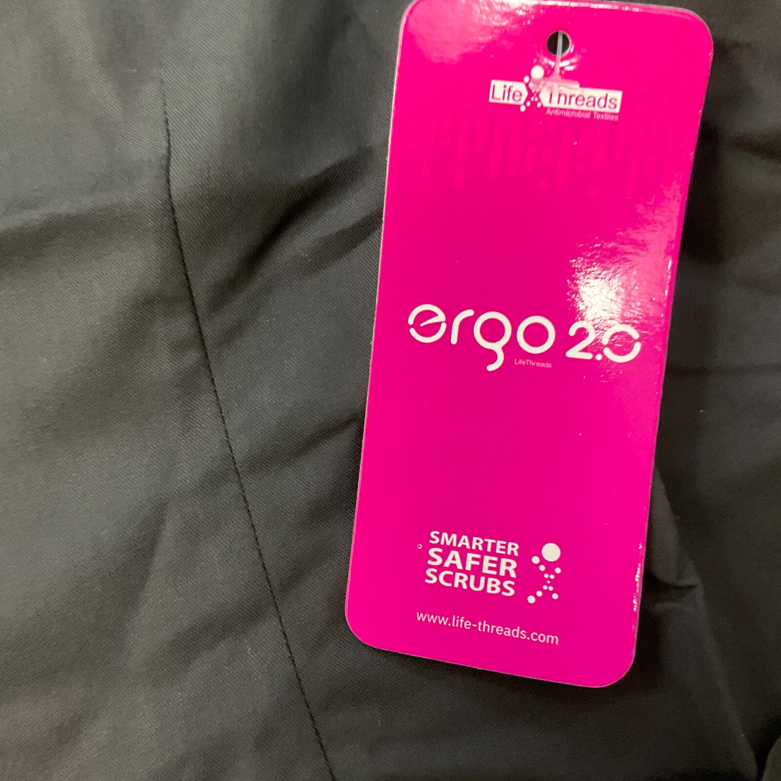 Life Threads Ergo 2.0 Scrub Tops Womens Size XL Black Short Sleeve 2 Shirts