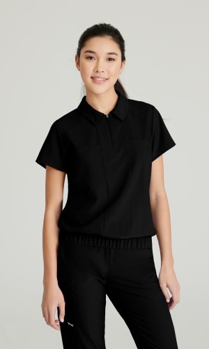 GREYS ANANTOMY EVOLVE STRETCH WOMEN SCRUB TOP IN BLACK, ALL SIZES #GSST215, NWT