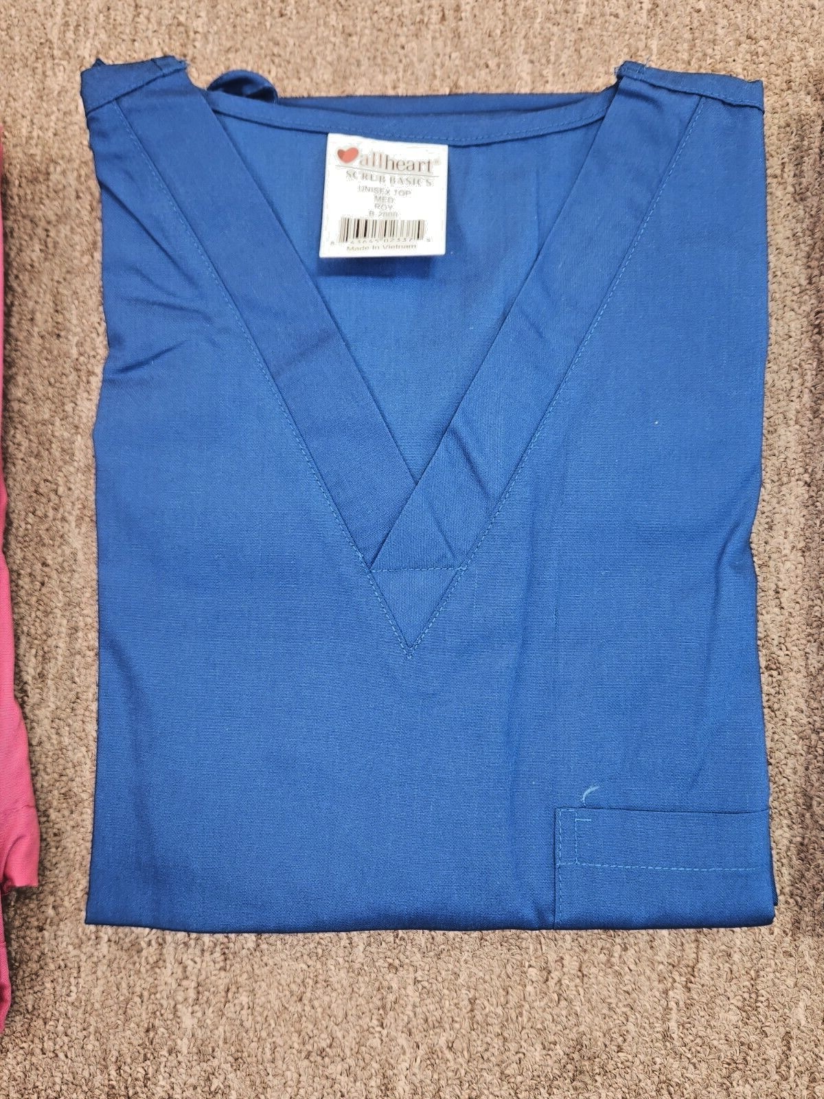 Allheart Unisex Basics Scrub Set Hunter Green, Navy, Pink, Royal Blue MANY SIZES