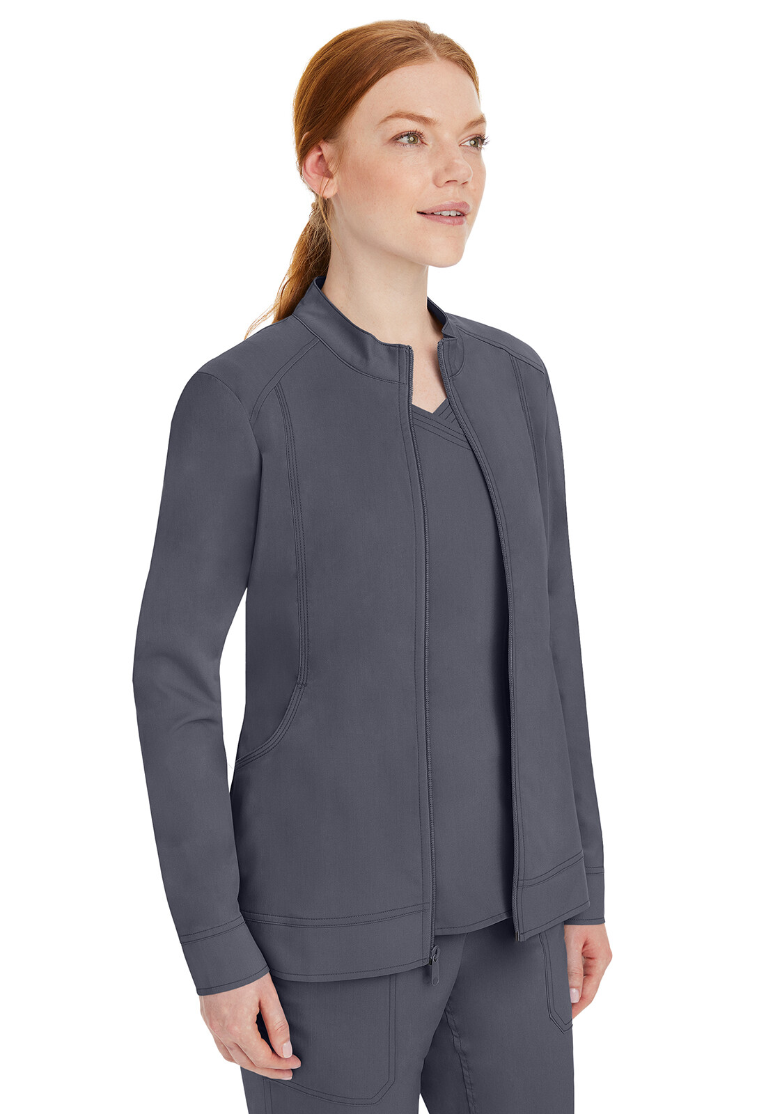 Pewter Healing Hands Purple Label Dakota Scrub Jacket 5038 PEWTE
