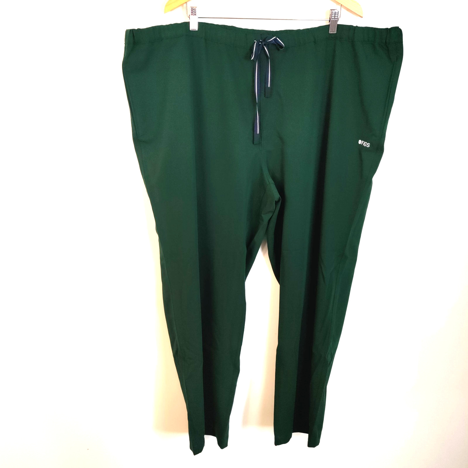 NWT Figs 5XLS Hunter Green Racing Pisco Straight Leg Elastic Waist Drawstring