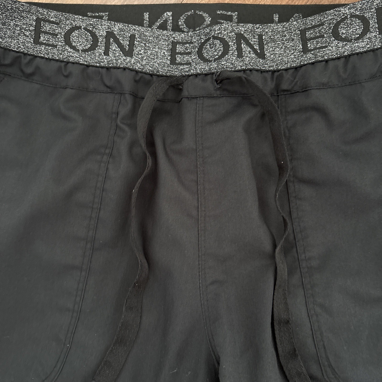 Maevn EON 7348 Elastic Waist Cargo Scrubs Pants sz M Pockets Straight Leg Black