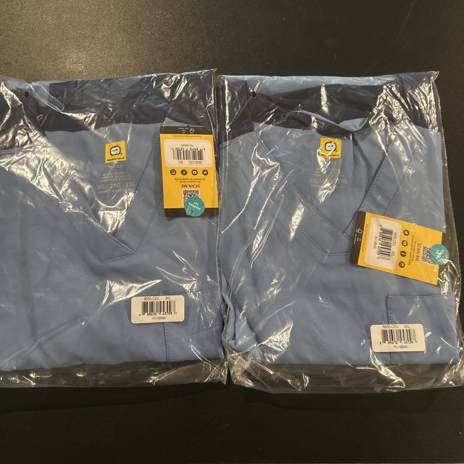 WonderWink (Wink) W123 Mens Modern Fit Scrub Ceil 2 Pack -Size 3XL