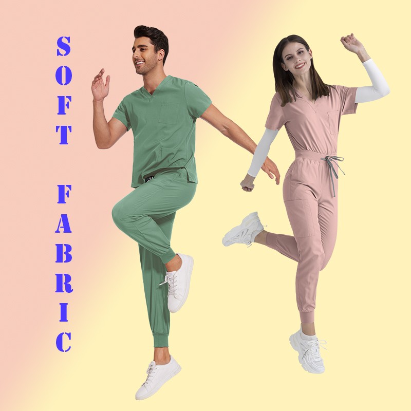 Women’s Medical Scrub Set: Stretch V-Neck Top & Jogger Pants