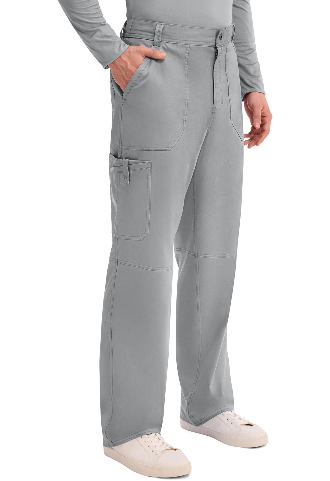 Cherokee Workwear Scrubs Men Fly Front Scrub Short Pant WW140S GRY Grey