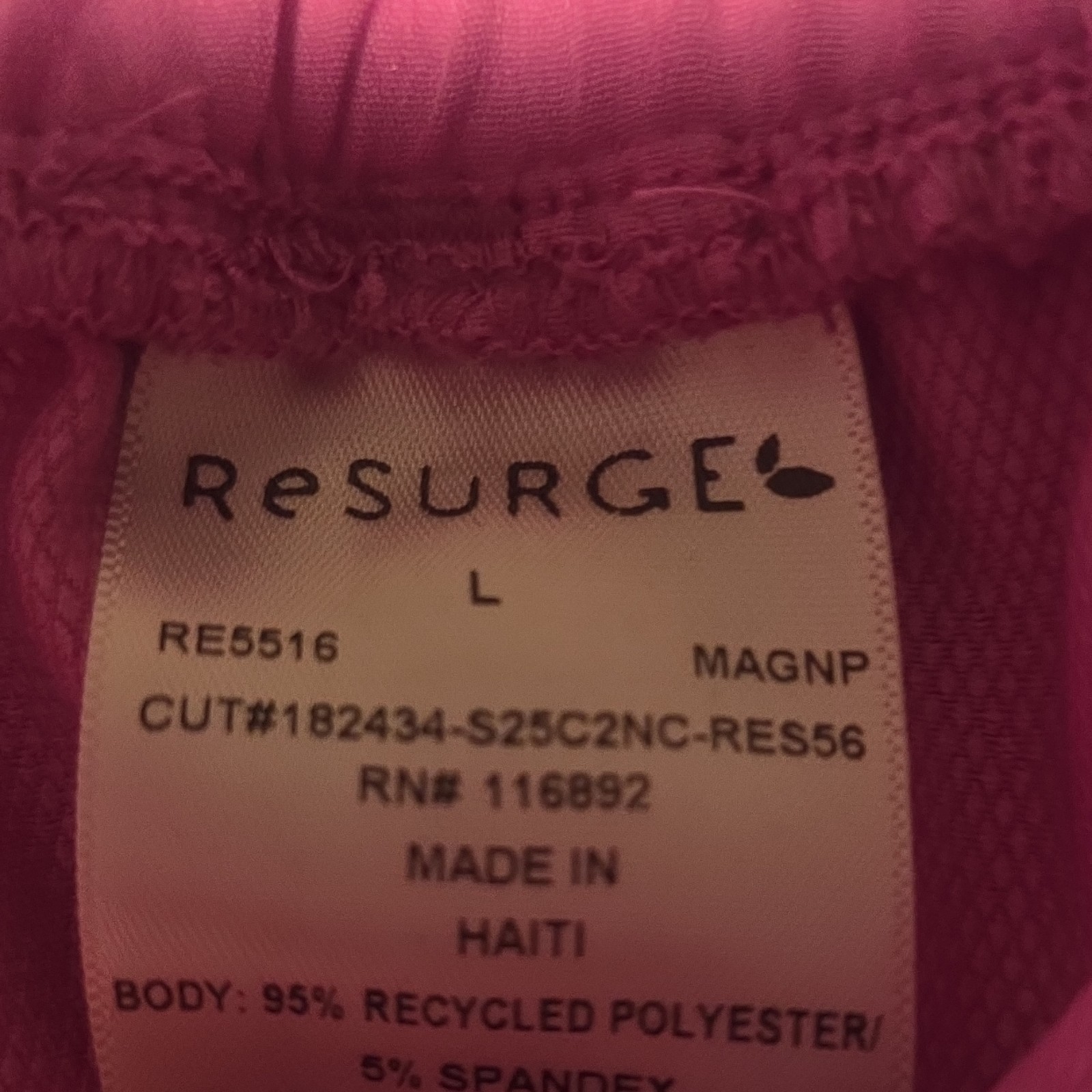 ReSURGE Pink Medical Unisex Scrubs Set Solid Size L RE5516