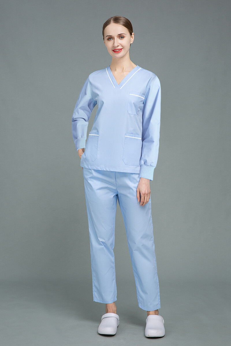 NiaaHinn UNIFORM Unisex Medical Scrub Set Long Sleeve Worksuit For Women Men