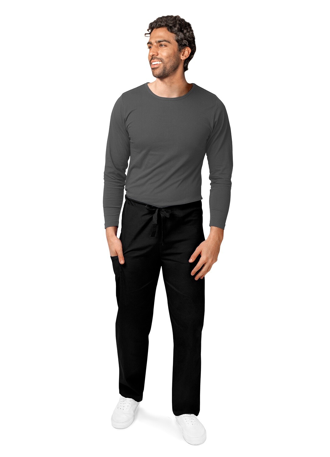 Adar Universal Mens Natural-Rise Drawstring Tapered Leg Pants or Trousers